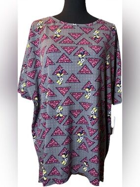 LuLaRoe Women's Disney Minnie Mouse Multicolor High/Low Shirt, Size Medium, NWT